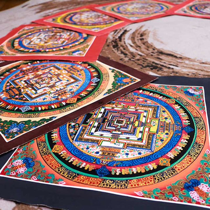 Tibetan Handmade Thangka Mandala Painting Blind Box Random Color Pattern