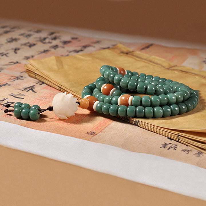 Buddha Stones Lotus Cyan Bodhi Seed Success Bracelet