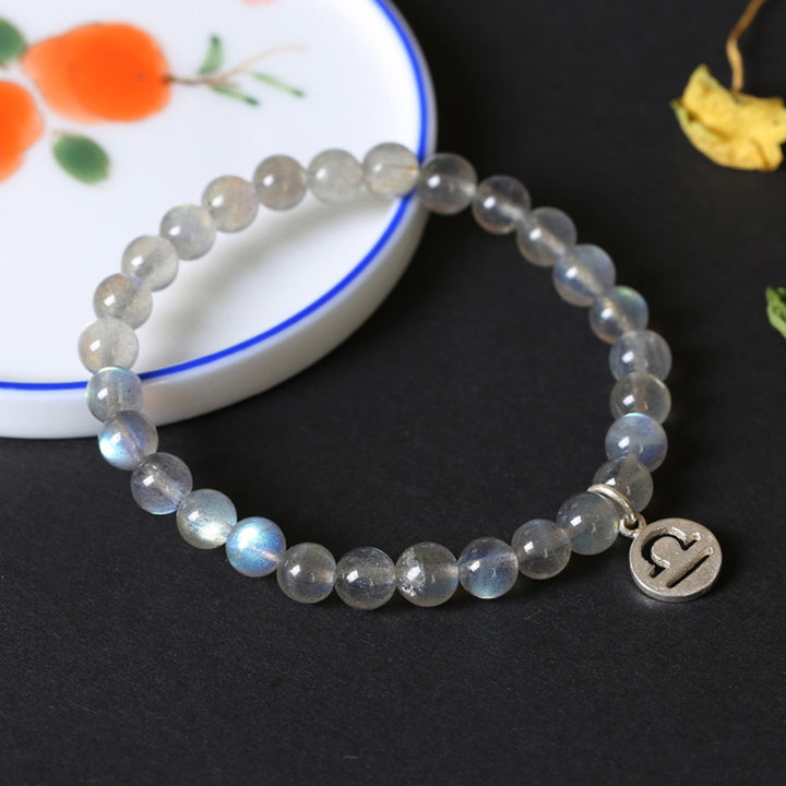 12 Constellations of the Zodiac Moonstone Charming Bracelet