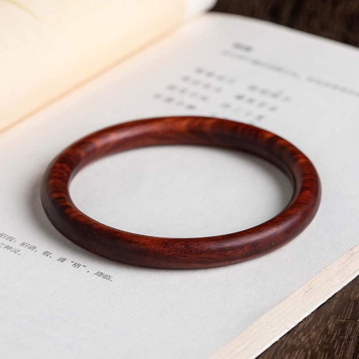 Buddha Stones Tibetan Small Leaf Red Sandalwood Ebony Green Sandalwood Protection Bracelet Bangle