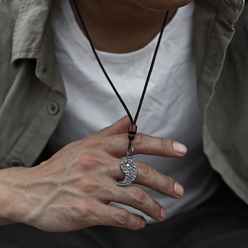 990 Sterling Silver Yin Yang Balance Harmony Necklace Pendant