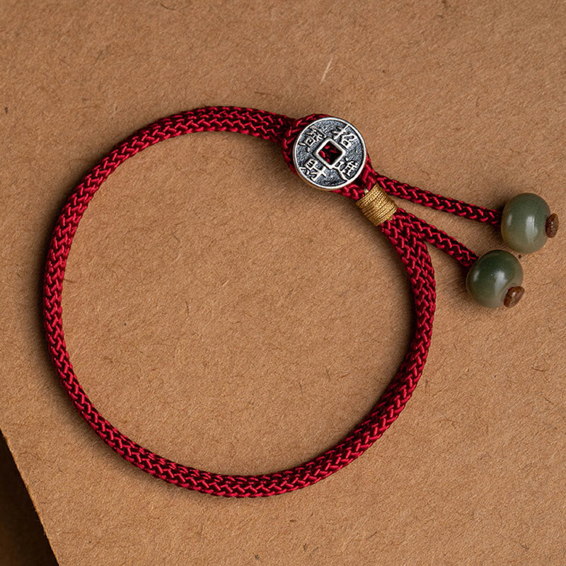 FREE Today: Lucky 925 Sterling Silver Chinese Zodiac Natal Buddha Red String Protection Bracelet