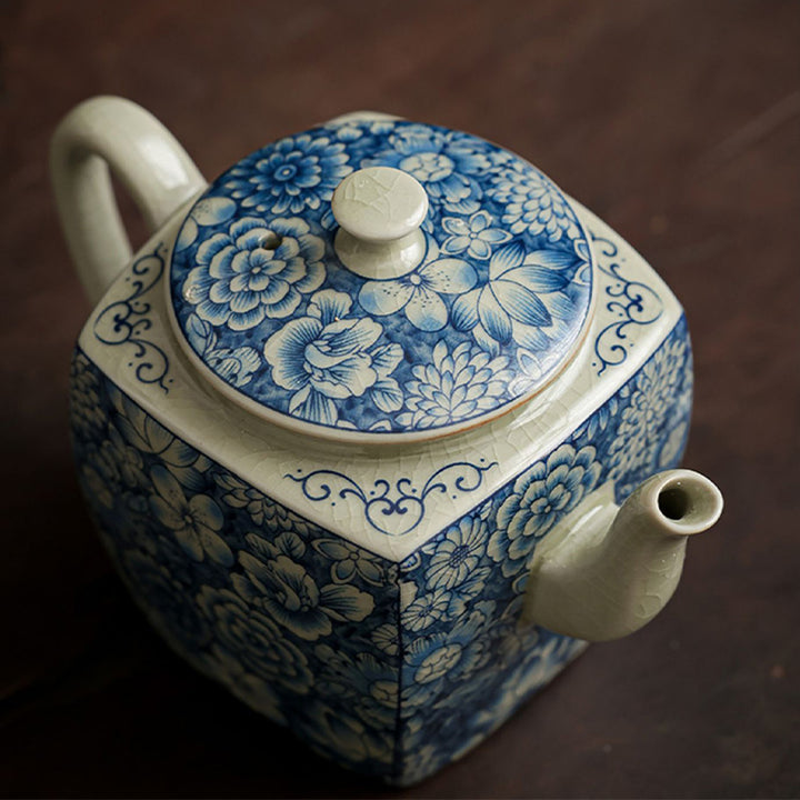 Buddha Stones Blue and White Porcelain Chinese Gongfu Tea Ceramic Kung Fu Teapot Cup Tea Filter Canister