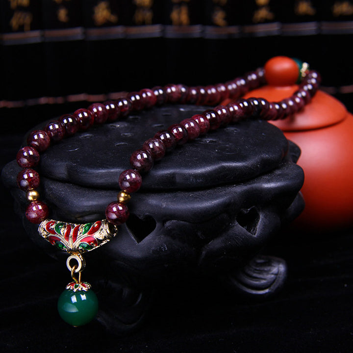 Buddha Stones Natural Garnet Blessing Bracelet