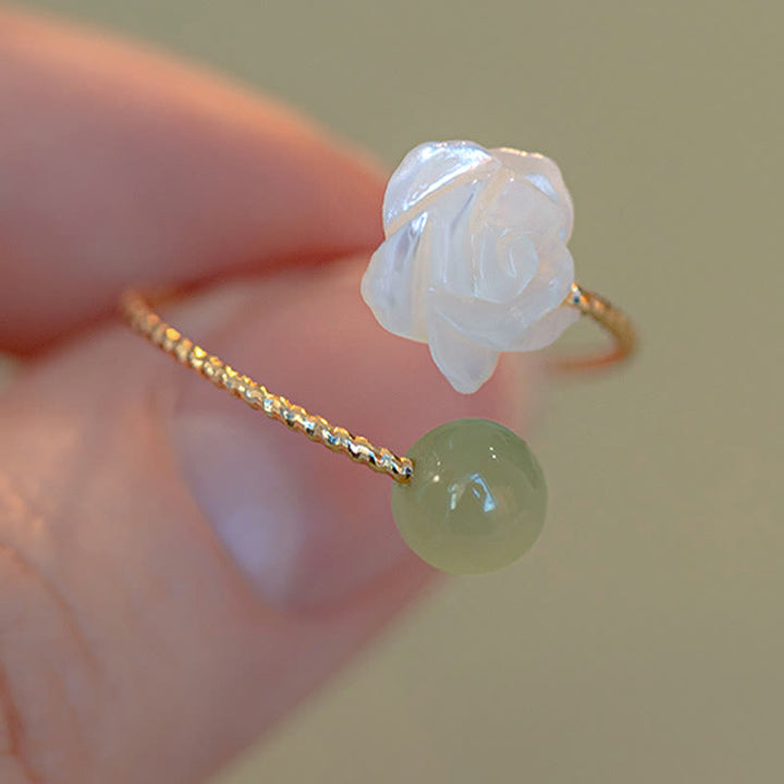 FREE Today: The Lucky Rose Flower Jade Tridacna Ring