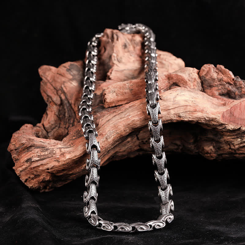 Dragon Pattern Titanium Steel Protection Necklace Pendant Bracelet