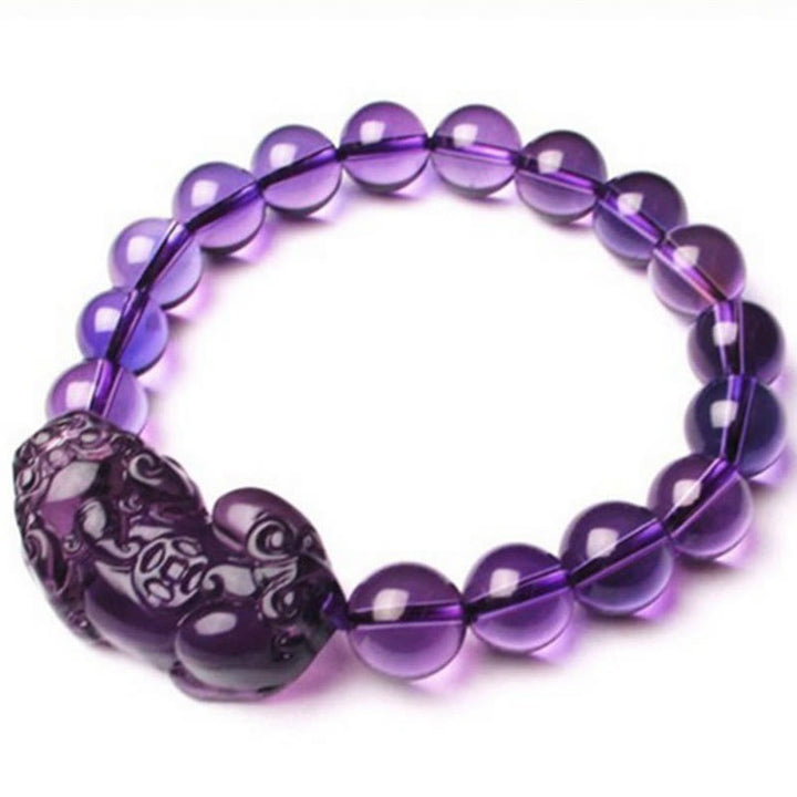 Buddha Stones Feng Shui Amethyst Fortune Wealth Bracelet