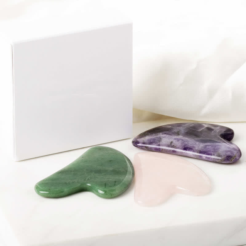 Natural Gemstone Crystal Love Heart Gua Sha Board Gua Sha Tool (Extra 30% Off | USE CODE: FS30)