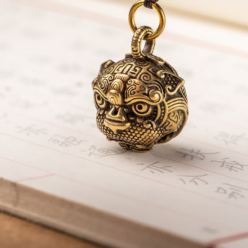 Buddha Stones PiXiu Wealth Copper Key Chain