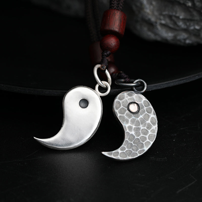 990 Sterling Silver Yin Yang Balance Harmony Necklace Pendant