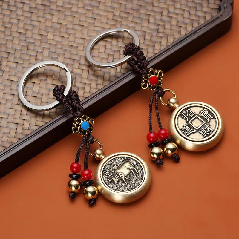 12 Chinese Zodiac Blessing Wealth Fortune Keychain