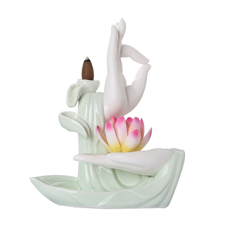 Tibetan Lotus Blessing Incense Burner Decoration