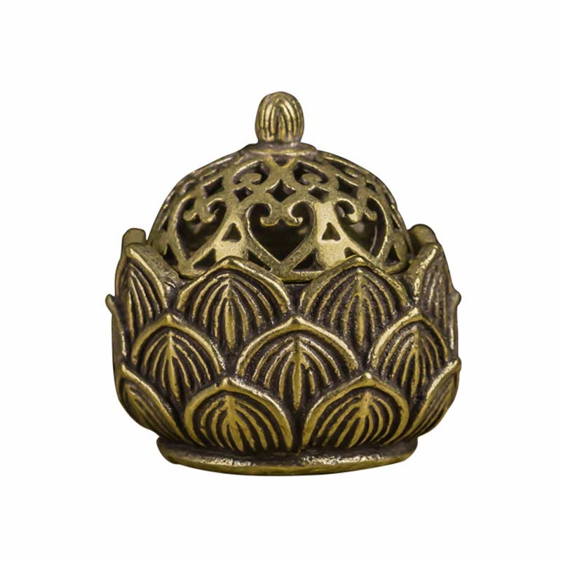 Tibetan Mini Lotus Pattern Meditation Copper Incense Burner