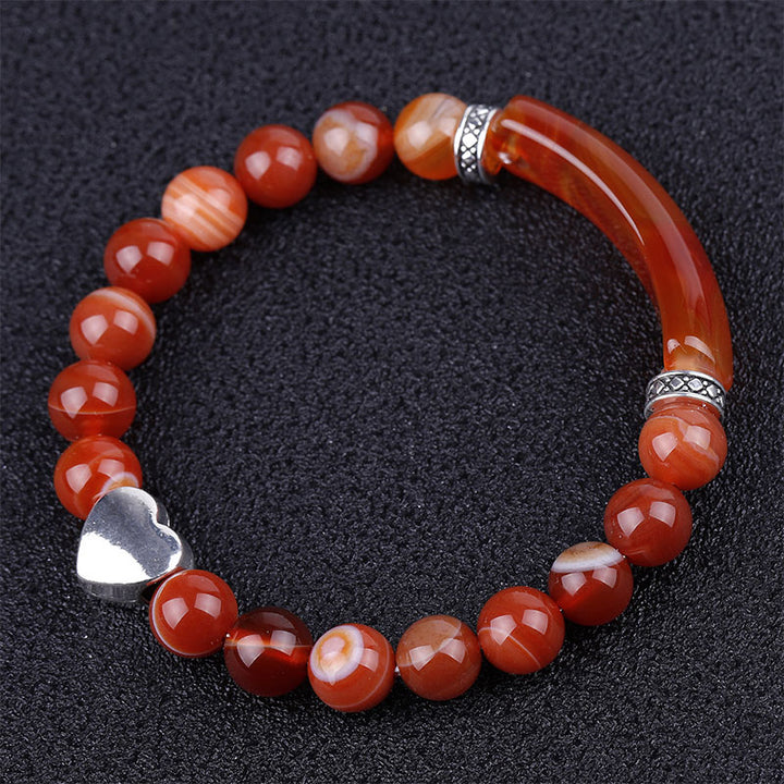 Natural Crystal Beads Unisex Heart Bracelet (Extra 30% Off | USE CODE: FS30)