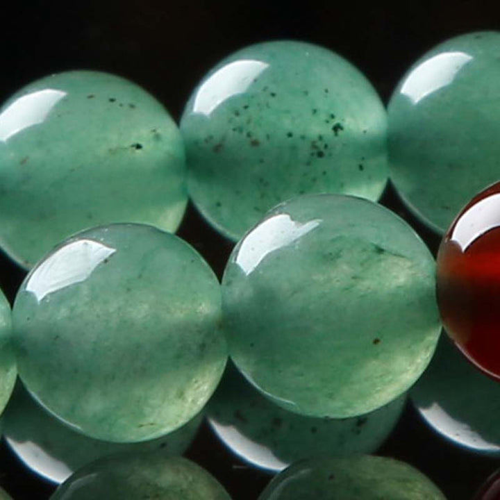 108 Beads Green Aventurine Red Agate Luck Mala Bracelet