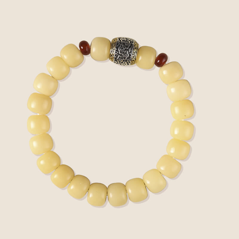 Buddha Stones Bodhi Seed Auspicious Cloud Fu Character Bead Peace Bracelet