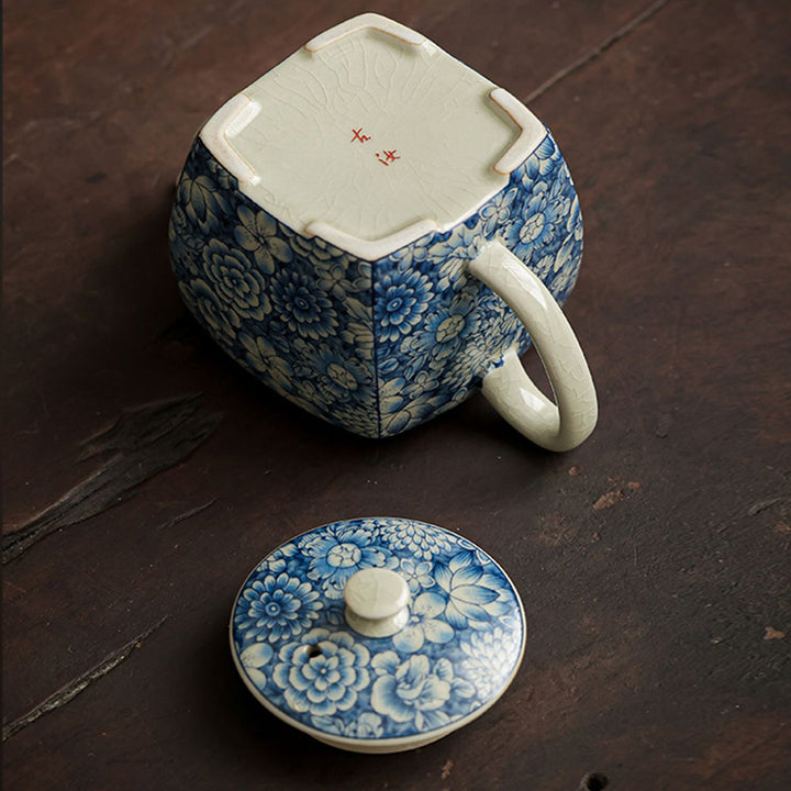 Buddha Stones Blue and White Porcelain Chinese Gongfu Tea Ceramic Kung Fu Teapot Cup Tea Filter Canister