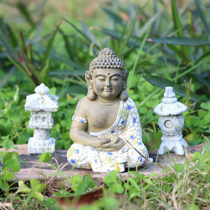 Meditating Zen Buddha Serenity Resin Statue Figurine Home Decoration