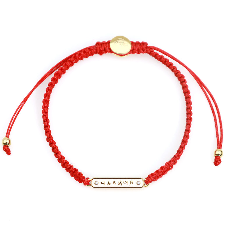 Tibetan Handmade Om Mani Padme Hum Peace Red String Bracelet (Extra 30% Off | USE CODE: FS30)