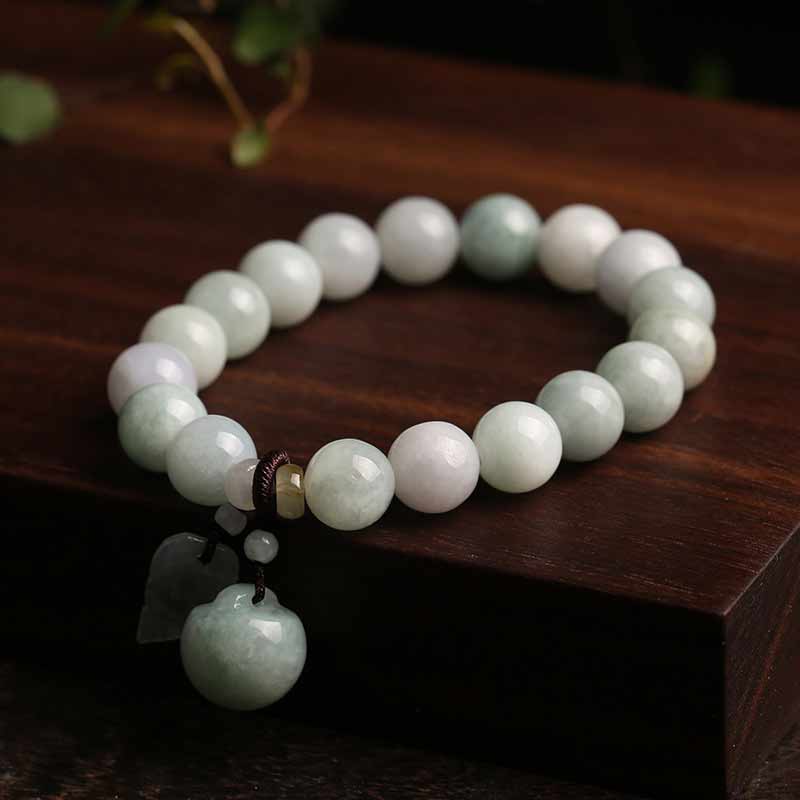 Buddha Stones Natural Jade Pi Xiu Buddha Gourd Apple Success Bracelet