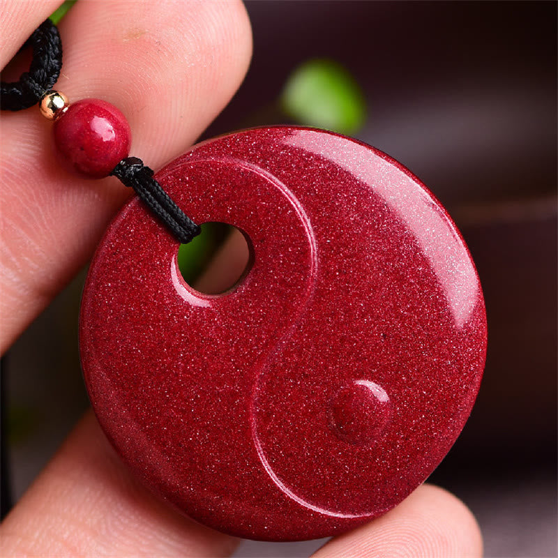 Buddha Stones Laughing Buddha Yin Yang Chinese Zodiac Gourd Natural Cinnabar Blessing Necklace Pendant