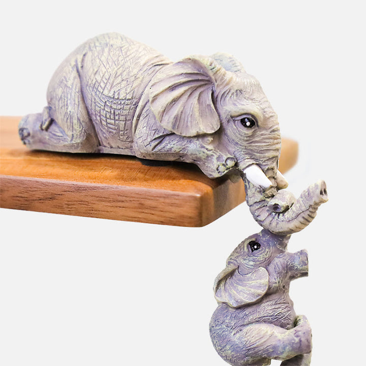 Buddha Stones 3pcs Feng Shui Elephant Sitter Figurines Wealth Figurine Home Decoration