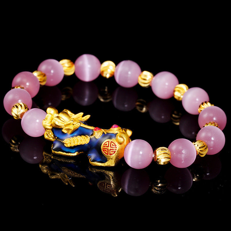 Buddha Stones Pixiu Cat Eye Lucky Bracelet