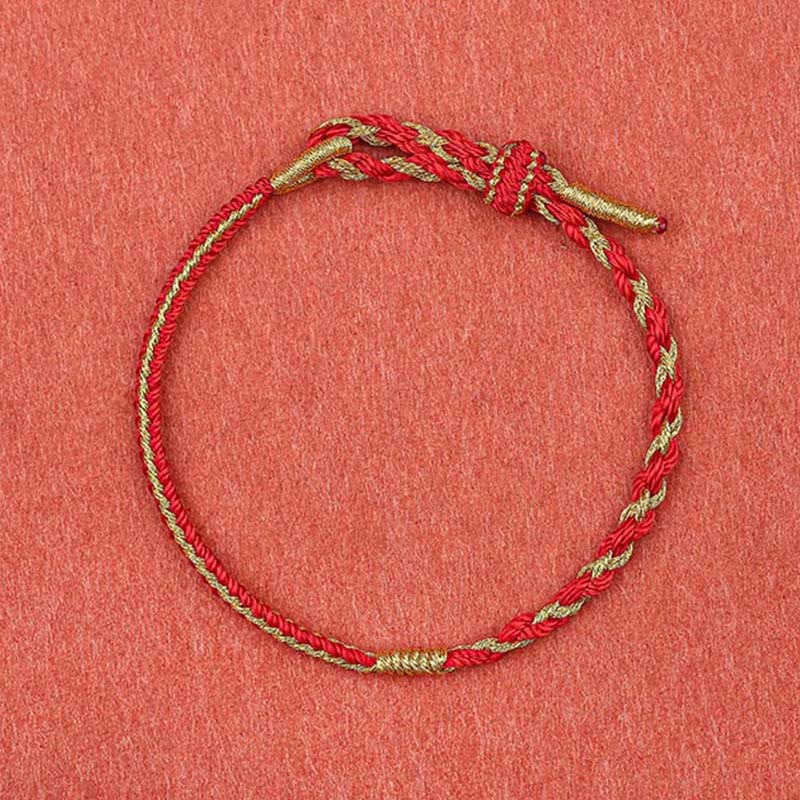 Buddha Stones Handmade Chinese Zodiac Rabbit Rooster Rat Horse Dragon Protection Braid String Bracelet