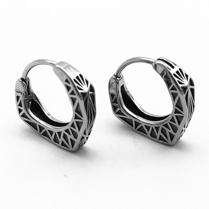 Viking Hoop Titanium Steel Balance Earrings