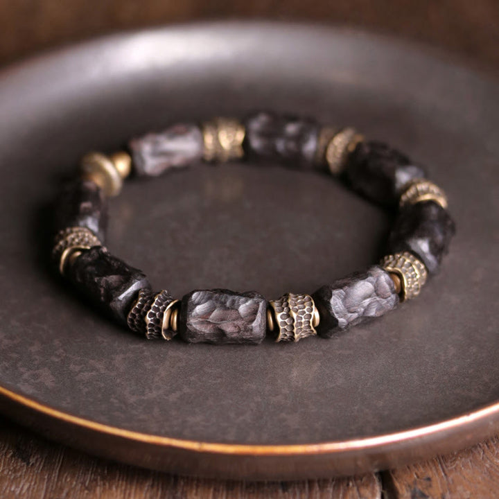 Tibetan Ebony Wood Copper Calm Peace Bracelet