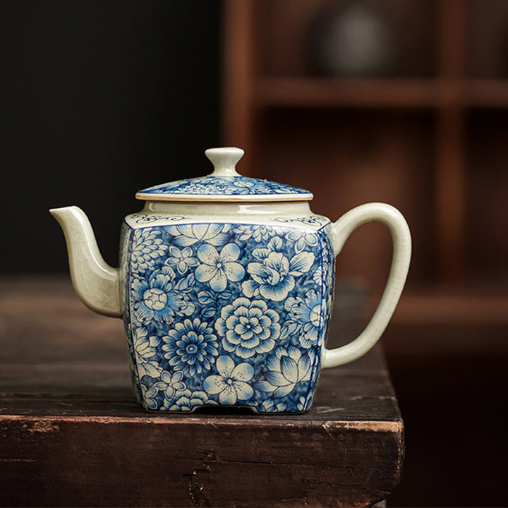 Buddha Stones Blue and White Porcelain Chinese Gongfu Tea Ceramic Kung Fu Teapot Cup Tea Filter Canister