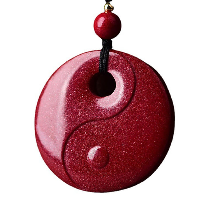 Buddha Stones Laughing Buddha Yin Yang Chinese Zodiac Gourd Natural Cinnabar Blessing Necklace Pendant