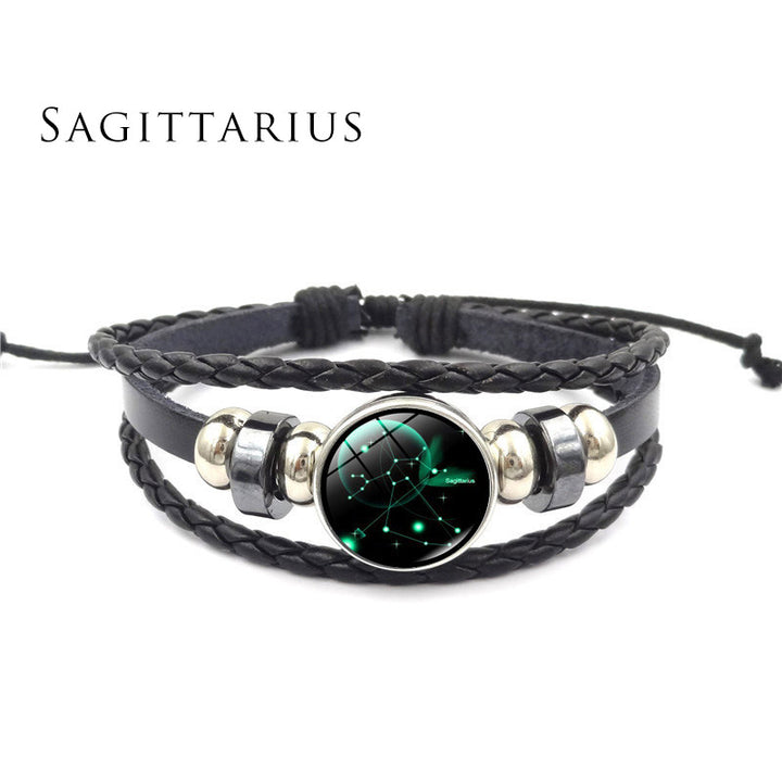 Buddha Stones 12 Constellations of the Zodiac Moon Protection Bracelet