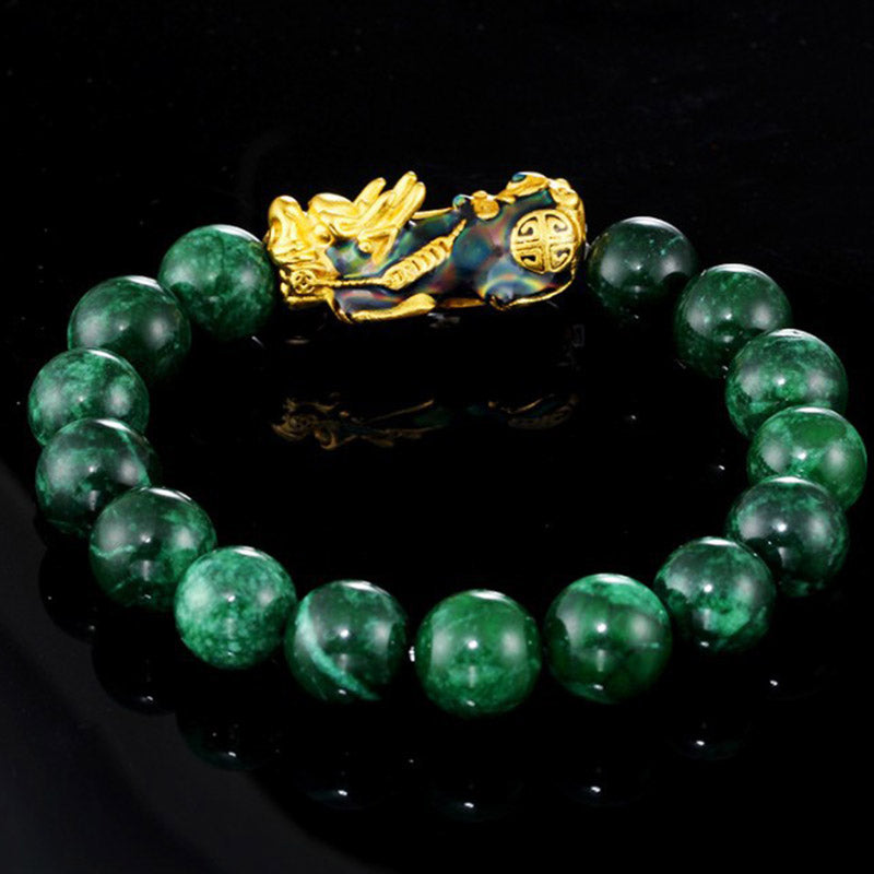 Buddha Stones FengShui PiXiu Jade Protection Bracelet – uk