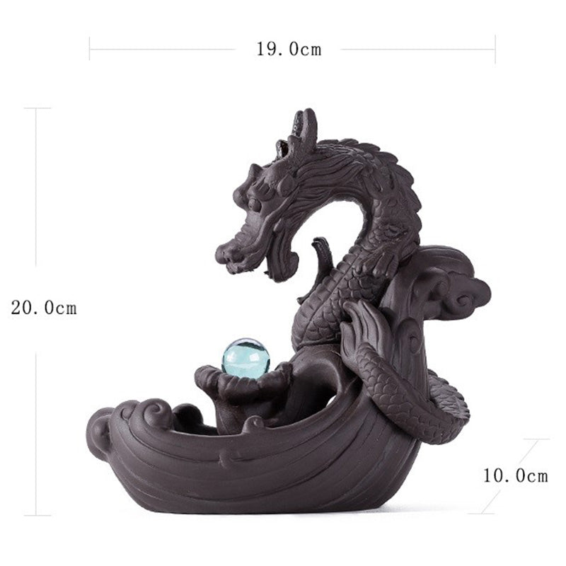 Buddha Stones Tibetan Dragon Protection Incense Burner Decoration