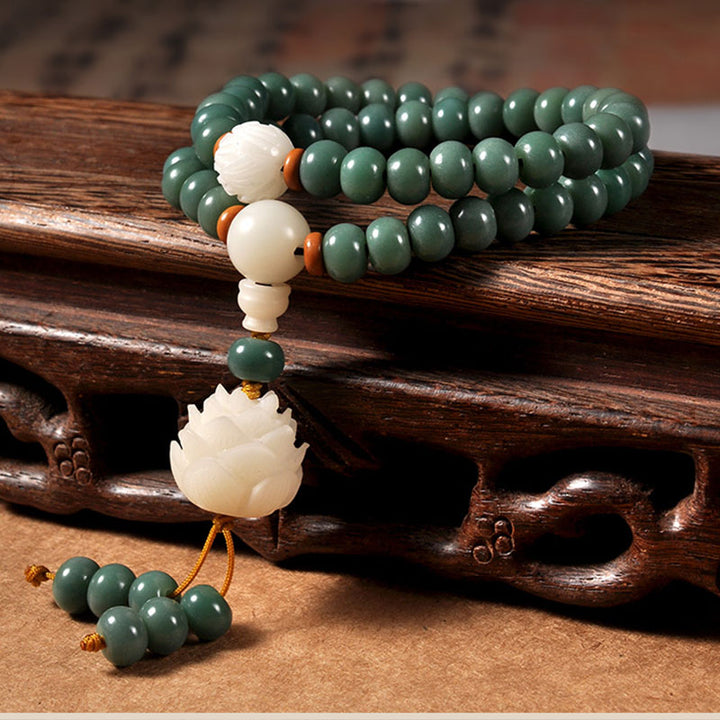 Buddha Stones Lotus Cyan Bodhi Seed Success Bracelet