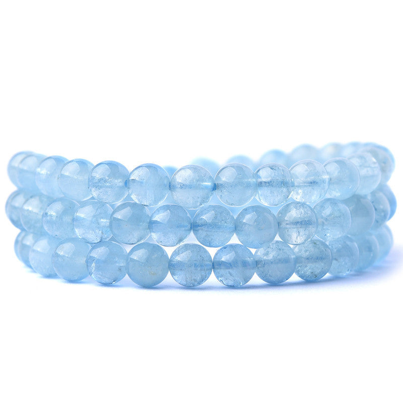 Buddha Stones Natural Aquamarine Peace Healing Bracelet