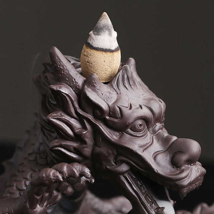 Dragon Playing Ball Flower Protection Incense Burner Decoration