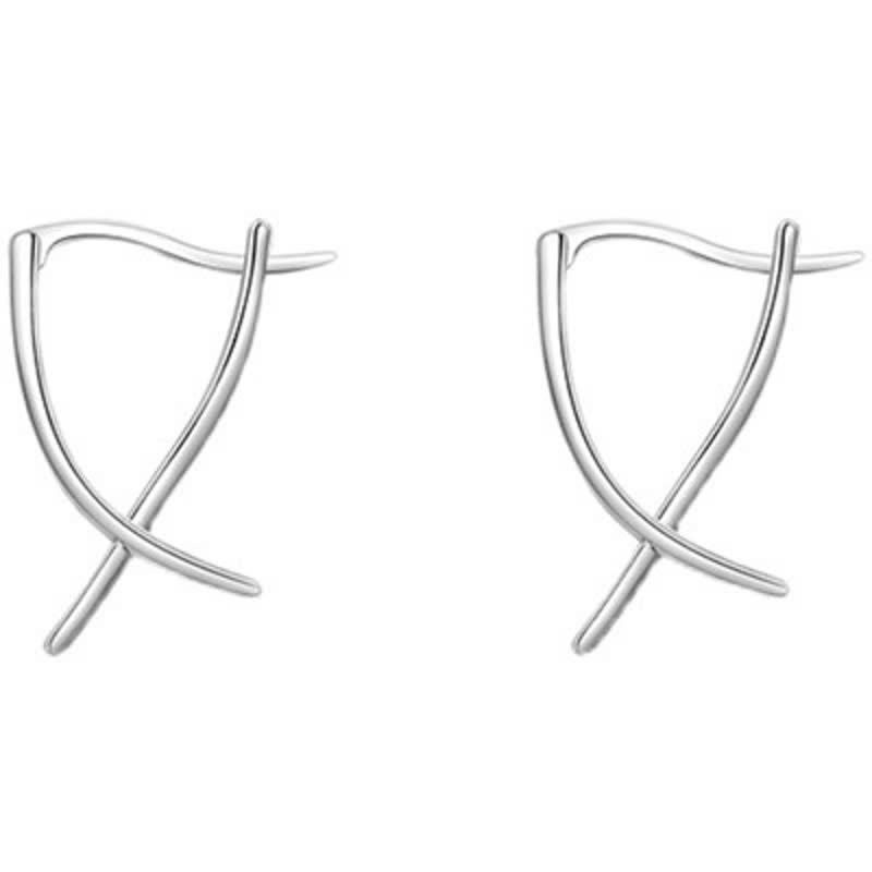 Geometric Cross Design Luck Hoop Earrings