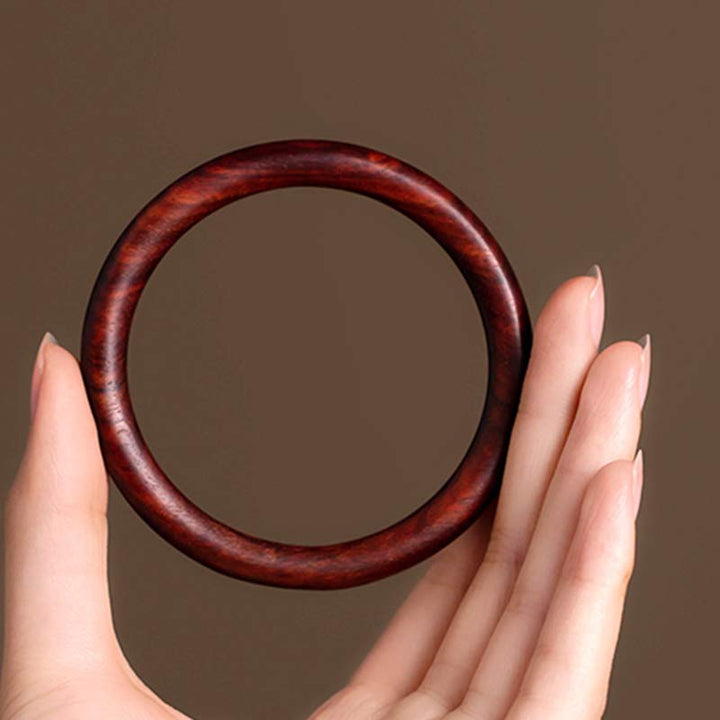 Buddha Stones Tibetan Small Leaf Red Sandalwood Ebony Green Sandalwood Protection Bracelet Bangle