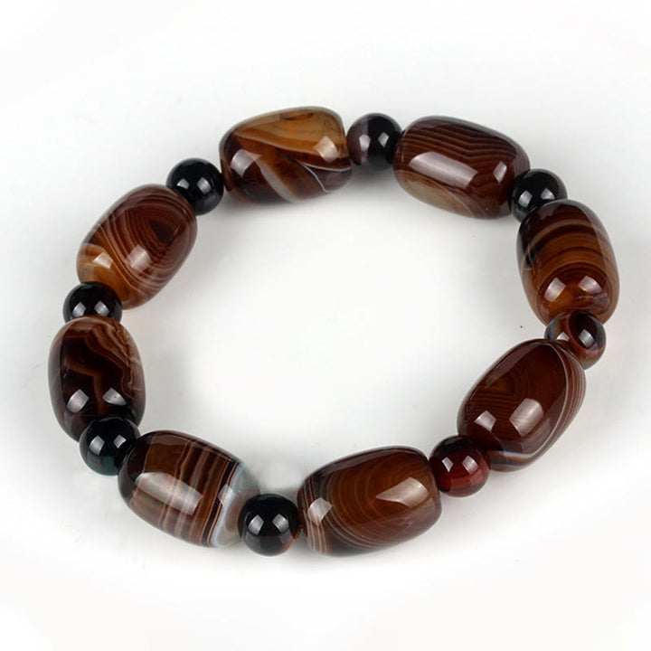 Buddha Stones Natural Sardonyx Courage Happiness Bracelet