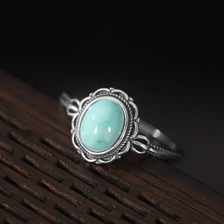 925 Sterling Silver Tibetan Turquoise Red Agate Protection Ring