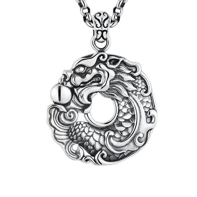 Koi Fish Dragon Peace Buckle Wealth Necklace Pendant