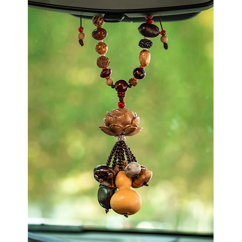 Boxwood Peach Wood Bodhi Seed Lotus Buddha Avalokitesvara Gourd Peace Car Hanging Decoration