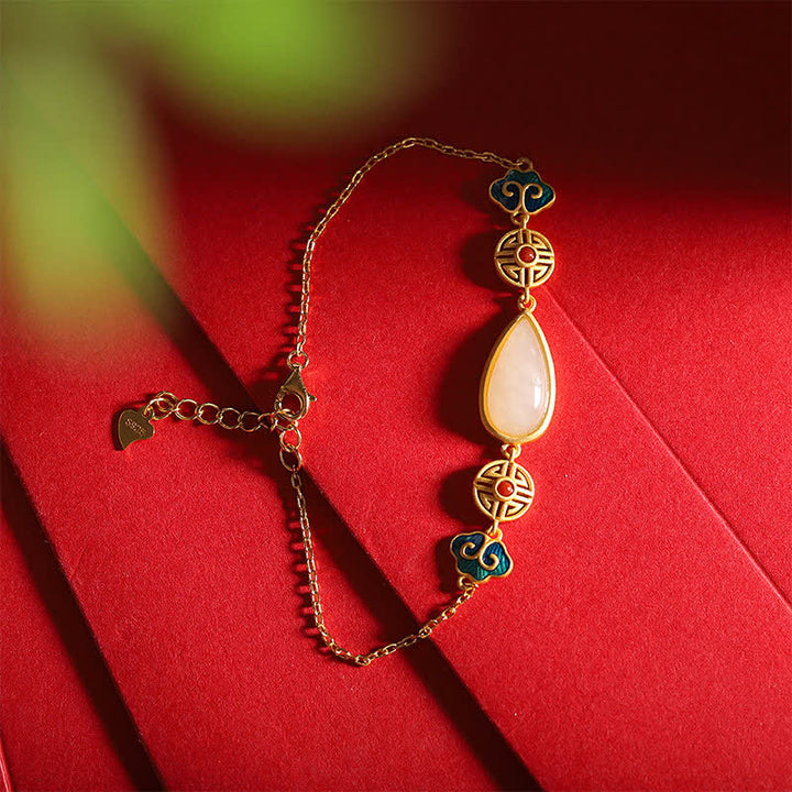 925 Sterling Silver Hetian White Jade Water Drop Chain Necklace Pendant Bracelet