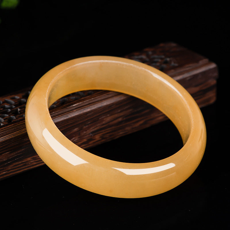 Natural Golden Silk Jade Wealth Bracelet Bangle