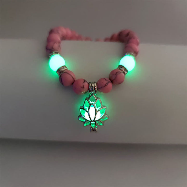 FREE Today: Positive Thinking Tibetan Turquoise Glowstone Luminous Bead Lotus Protection Bracelet