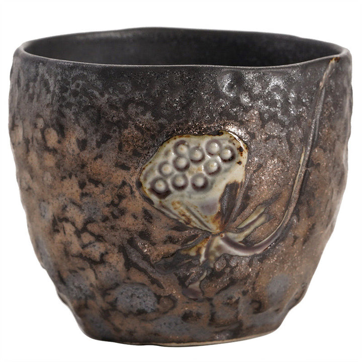 Buddha Stones Lotus Pod Leaf Flower Auspicious Clouds Ceramic Teacup Kung Fu Tea Cup