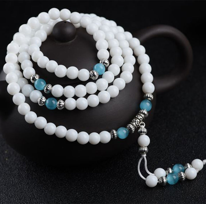 Tibetan Tridacna Stone Harmony Mala Bracelet