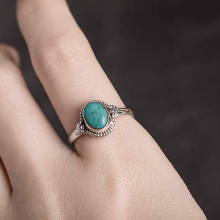 925 Sterling Silver Turquoise Wisdom Love Ring